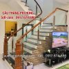 Cầu Thang Lan Can Kính Đẹp Tay Vịn Gỗ Tại Hà Nội