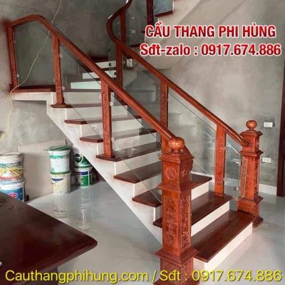 Cầu Thang Lan Can Kính Đẹp . Cầu Thang Kính Cường Lực Hiện Đại