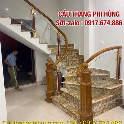 CẦU THANG LAN CAN KÍNH GỖ . CẦU THANG KÍNH ĐẸP TẠI HÀ NỘI