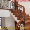LAN CAN CẦU THANG SẮT NGHỆ THUÂT . CẦU THANG SẮT TAY VỊN GỖ ĐẸP TẠI HÀ NỘI
