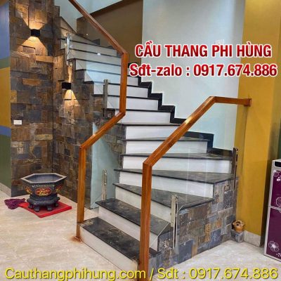 Cầu Thang Kính Gỗ Đẹp Hà Nội . Mẫu Lan Can Cầu Thang Kính Cường Lực Đẹp