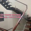 Cầu Thang Xương Cá Đẹp Tại Hà Nội. Mẫu Cầu Thang Xương Sắt Lan Can Kính