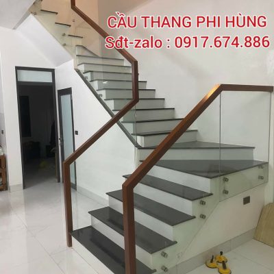 Cầu Thang Kính Đẹp Hiện Đại . Cầu Thang Lan Can Kính Cường Lực