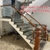 Lan Can Cầu Thang Kính Đẹp Tay Vịn Gỗ. Cầu Thang Kính Cường Lực Hà Nội