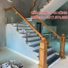 Cầu Thang Kính Cường Lực Đẹp Tay Gỗ. Cầu Thang Lan Can Kính Hiện Đại