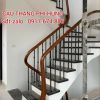 Cầu Thang Sắt Đẹp Tay Vịn Gỗ. Mẫu Cầu Thang Lan Can Sắt Nghệ Thuật