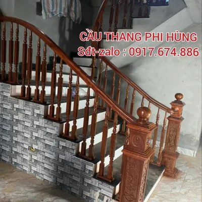 Tay Vịn Cầu Thang Gỗ Đẹp . Cầu Thang Gỗ Lim Nam Phi Tại Hà Nội