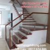 Cầu Thang Kính Đẹp Tay Vịn Gỗ . Mẫu Cầu Thang Gỗ Kính Đẹp Tại Hà Nội