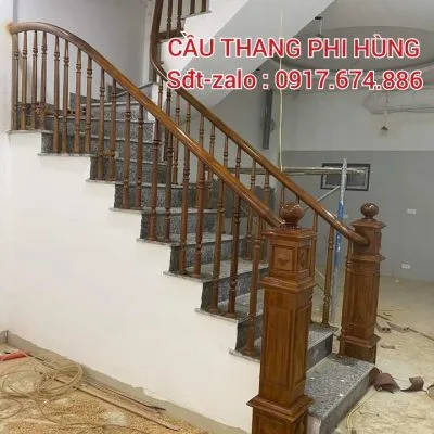 Cầu Thang Con Tiện Gỗ Lim Nam Phi . Mẫu Cầu Thang Gỗ Lim Nam Phi Đẹp