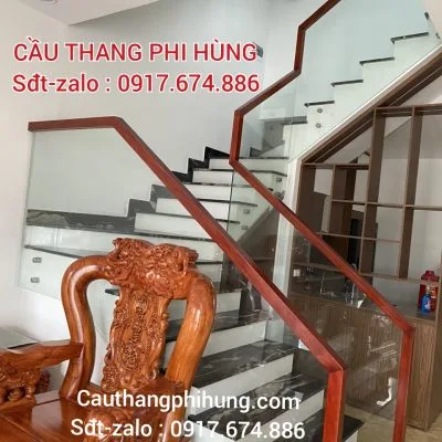Cầu Thang Kính Đẹp Tay Gỗ . Mẫu Cầu Thang Kính Gỗ Đẹp Tại Hà Nội