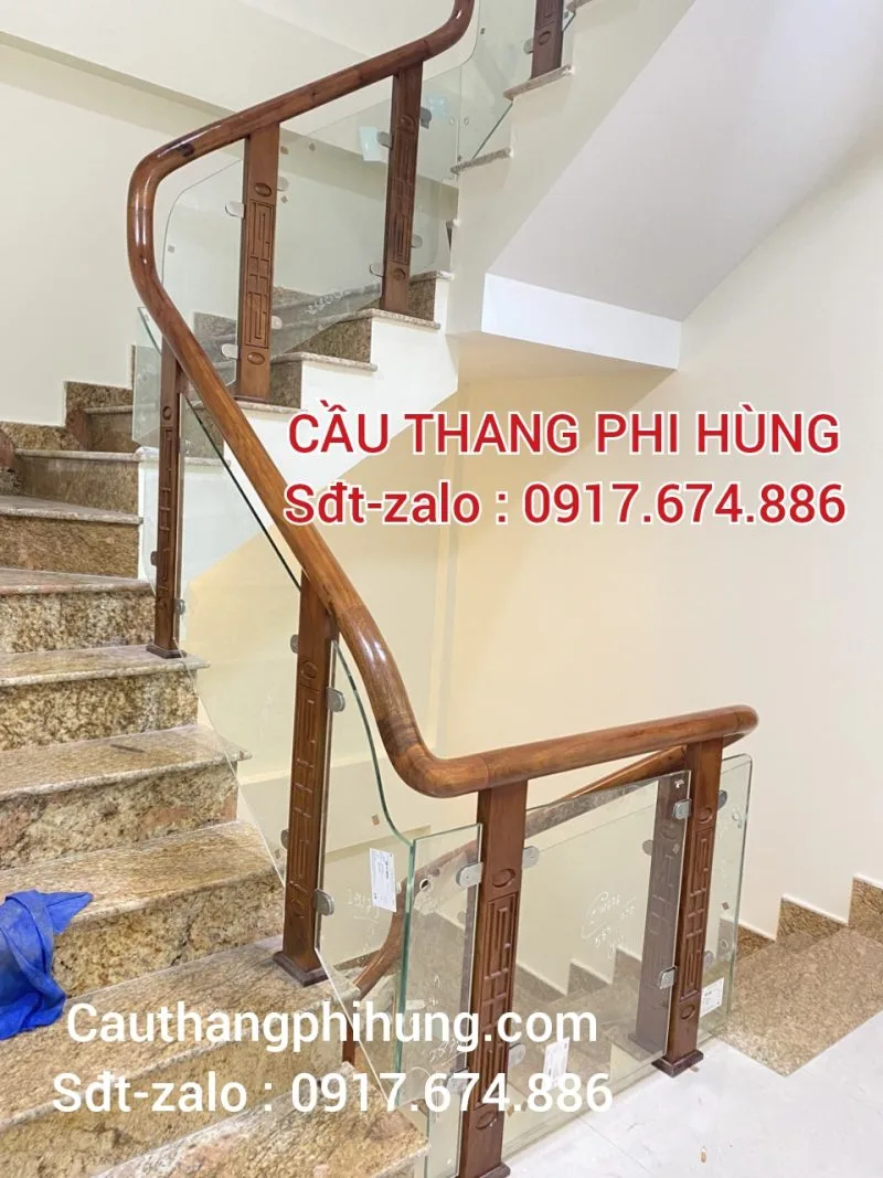 Tay Vịn Cầu Thang Kính Gỗ Đẹp . Mẫu Cầu Thang Kính Gỗ Tại Hà Nội