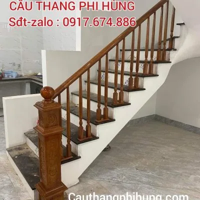 Cầu Thang Gỗ Lim Nam Phi Đẹp . Mẫu Cầu Thang Con Tiện Gỗ Đẹp
