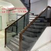 Cầu Thang Kính Đẹp Tay Gỗ . Cầu Thang Kính Cường Lực Đẹp