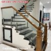 Cầu Thang Lan Can Kính Cường Lực Đẹp. Tay Vịn Cầu Thang Kính Gỗ Đẹp