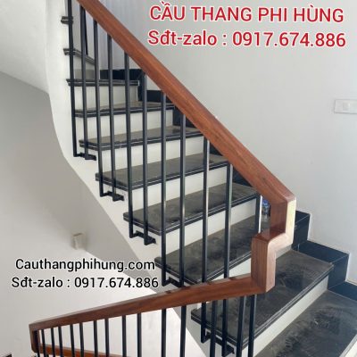 Cầu Thang Lan Can Sắt Mỹ Thuật . Mẫu Cầu Thang Sắt Tay Vịn Gỗ Đẹp