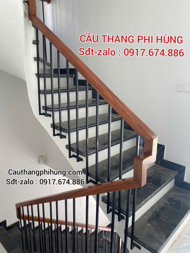 Cầu Thang Lan Can Sắt Mỹ Thuật . Mẫu Cầu Thang Sắt Tay Vịn Gỗ Đẹp