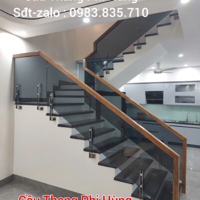 Cầu Thang Kính Gỗ Đẹp Hiện Đại . Tay Vịn Cầu Thang Kính Đẹp Hà Nội